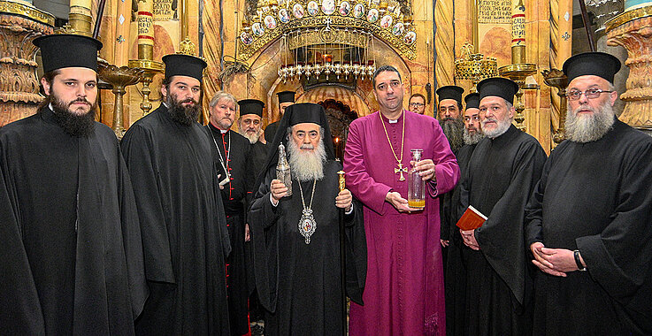 Patriarch Theophilos III. und Erzbischof Hosam Naoum