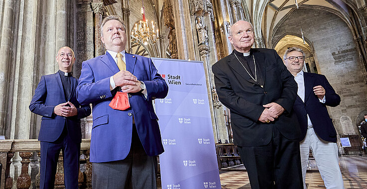 Toni Faber, Michael Ludwig, Christoph Schönborn und Peter Hacker