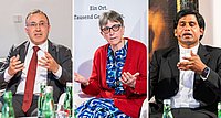 Klosterneuburger Diskurse: Aho Shemunkasho, Schwester Brigitta Raith und Pater Antony Arockiam.