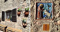 Dem heiligen Franziskus begegnet man in Assisi auf Schritt und Tritt. Und der Natur buchstäblich an – fast – jeder Hauswand.
