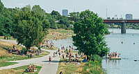 21 Kilometer Länge hat die Donauinsel. Mit dieser Größe bietet sie „Platz für alle“.