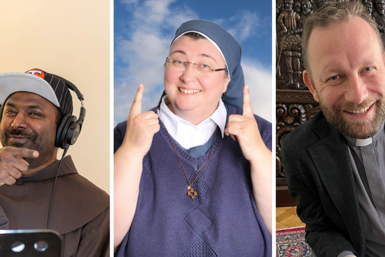 Katholische „Christfluencer“: Franziskaner-Pater Manuel Sandesh, Schwester Teresa Zukic und Pater Marek Pučalík. 