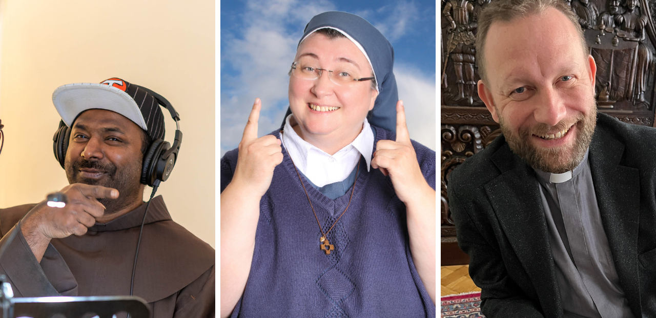 Katholische „Christfluencer“: Franziskaner-Pater Manuel Sandesh, Schwester Teresa Zukic und Pater Marek Pučalík. 