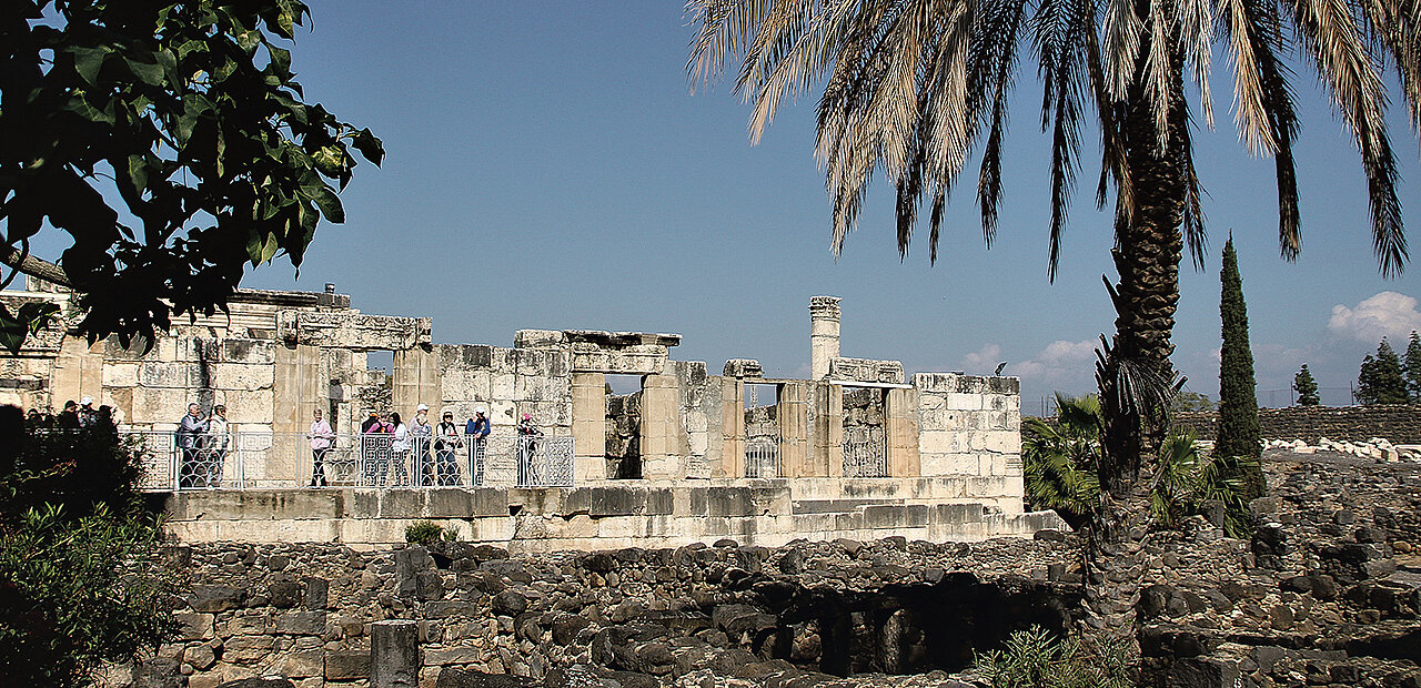 Foto der Synagoge von Kafárnaum.