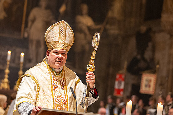 Zum Jahrestag des historischen "Rosenkranzfestes" gab es einen Gottesdienst im Wiener Stephansdom. 
