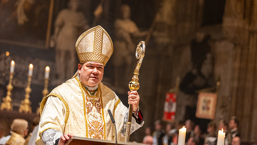Zum Jahrestag des historischen "Rosenkranzfestes" gab es einen Gottesdienst im Wiener Stephansdom.