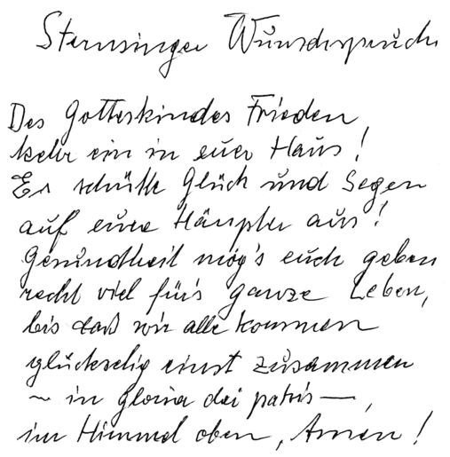 Der Sternsinger Wunschspruch von Franz Pollheimer aus dem Jahr 1947