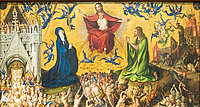 Jesus, wiederkommend: Detail aus dem "Jüngsten Gericht" von Stefan Lochner. 