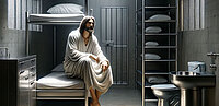 Jesus in einer Gefängniszelle