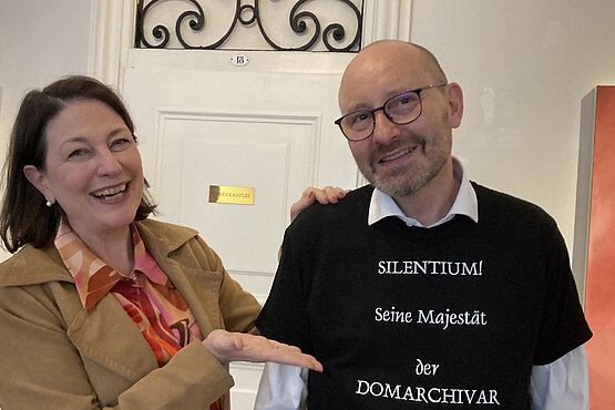 Sophie Lauringer mit Reinhard Gruber.