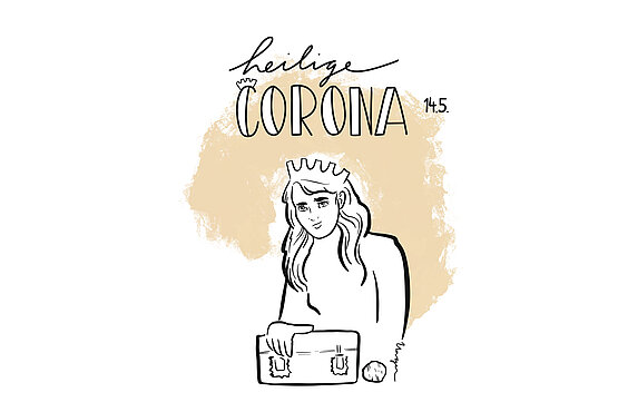 Zufall: Die heilige Corona ist Patronin gegen Seuchen, hat aber keinen Bezug zum Virus.