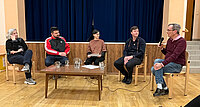 Die Podiumsdiskussion zum Thema Flucht  zwischen Roswitha Feige (Pfarrnetzwerk Asyl), Petar Rosandić (SOS-Balkanroute), Emanuel Huemer (Steyler Missionare) und Anton Deutschmann (steyl Medien) wurde von Katharina Renner (Pfarrcaritas Wien) moderiert. 