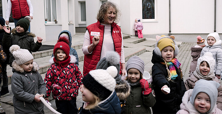Caritas-Flüchtlingszentrum ukrainische Kinder