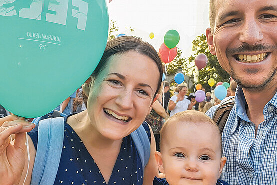 Tanja Vorisek mit Ehemann und Tochter