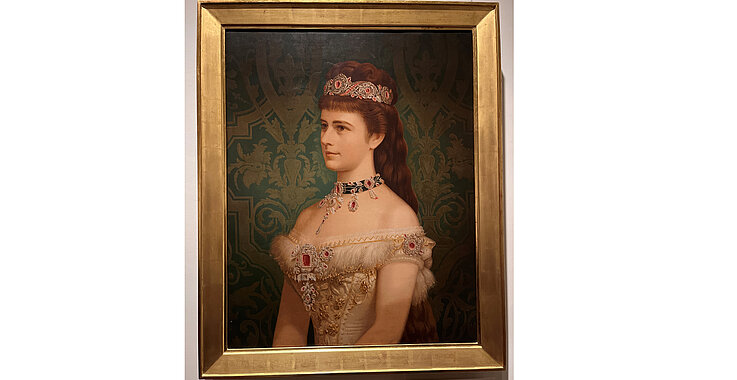 Gemälde von Kaiserin Elisabeth - von den Ungarn "Erzsebet" genannt - in Schloss Gödöllö. Sisi hielt sich besonders gerne in Ungarn auf. 