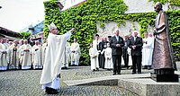 Gedenken: Am 31. Mai wurde die neue Statue zu Ehren des vor 50 Jahren im Exil in Österreich gestorbenen ungarischen Kardinals Jószef Mindszenty in Mariazell gesegnet. 
