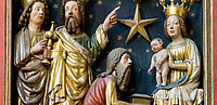 Jesus, Maria und die heiligen drei Könige mit Stern von Betlehem