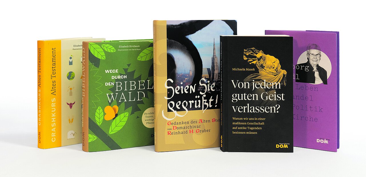 Breites Sortiment: die bunte Palette des Wiener Dom-Verlags – vom Biblischen bis hin zur Kirchengeschichte und Biographie.
