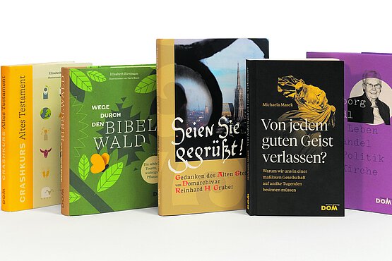 Breites Sortiment: die bunte Palette des Wiener Dom-Verlags – vom Biblischen bis hin zur Kirchengeschichte und Biographie.