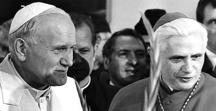 Papst Johannes Paul II. und Kardinal Joseph Ratzinger