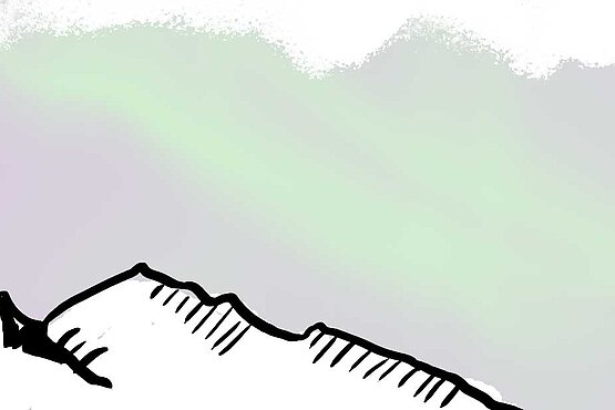 Nordlichter über einem Berg