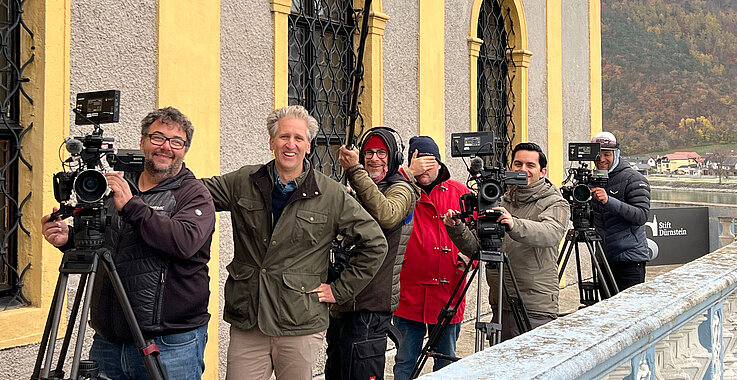 Johann-Philipp Spiegelfeld und sein Kamerateam bei der Arbeit.