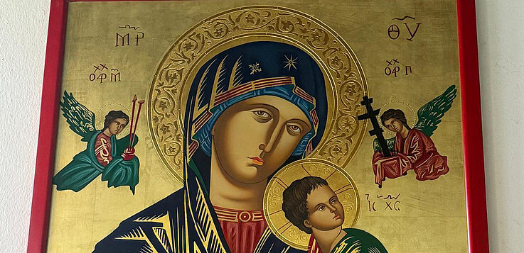 Ein Marienbild in der Kirche der Pfarre Maria Namen. 