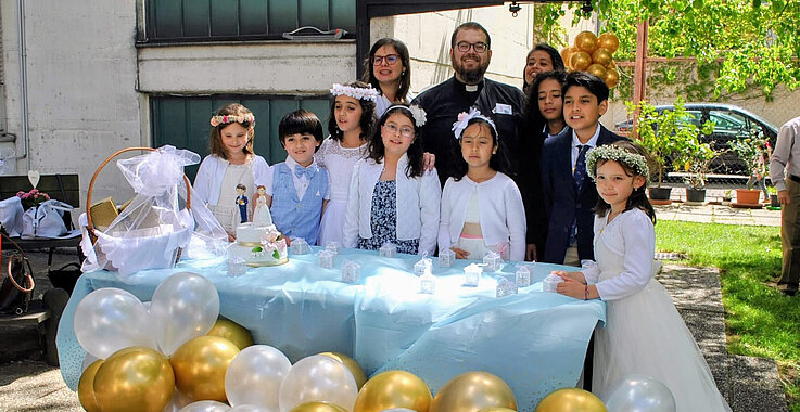 Eine Hochzeit in der Pfarre Maria Namen. 