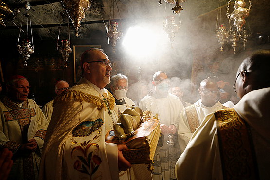 Der lateinische Patriarch von Jerusalem wird in Bethlehem Weihnachten feiern.