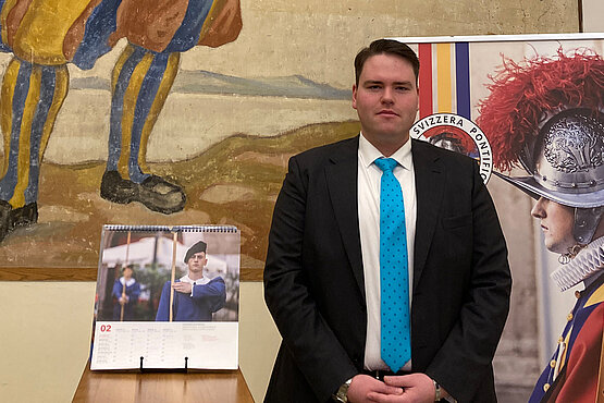 Jung, modern und gut ausgebildet: Claude Frei ist mit der Schweizer Garde im Vatikan in der Heiligen Woche im Einsatz.