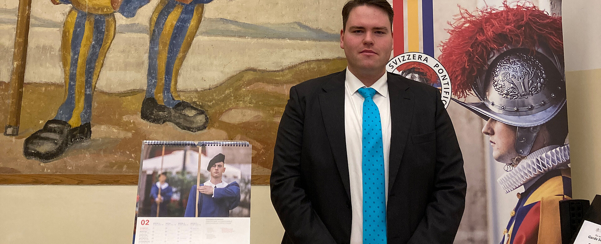 Jung, modern und gut ausgebildet: Claude Frei ist mit der Schweizer Garde im Vatikan in der Heiligen Woche im Einsatz.