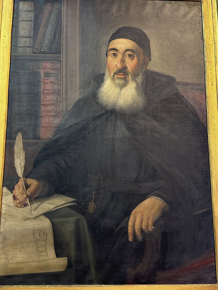 Ein Gemälde von Mechitar von Sebaste, dem Stifter der Mechitaristen. 