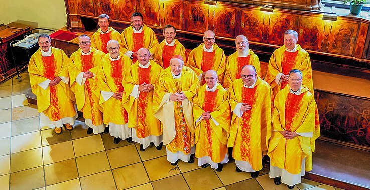 Silberjubilare: Viele, die in diesem Jahr ihr silbernes Priesterjubiläum begehen, feierten mit Kardinal Christoph Schönborn einen Dankgottesdienst im Stephansdom.