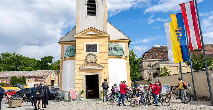 Die Teilnehmer bei der Radwallfahrt.