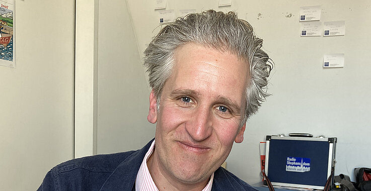 Johann-Philipp Spiegelfeld in der Redaktion.
