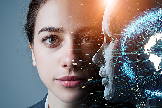 Die Vermenschlichung von Informationstechnologie und künstlicher Intelligenz in Form einer Person,