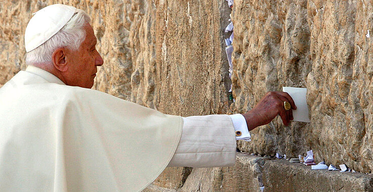 Papst Benedikt VI. an der Jerusalemer Klagemauer