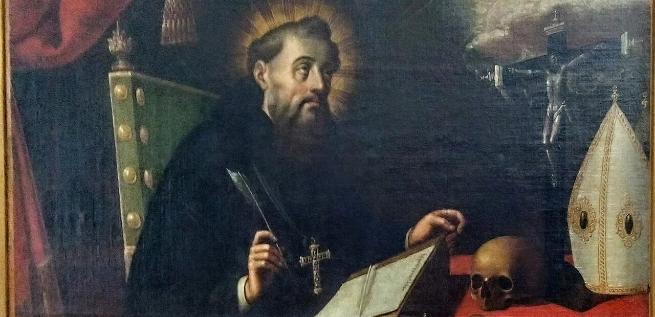 Der heilige Augustinus in einem Gemälde von Antonio Rodríguez.