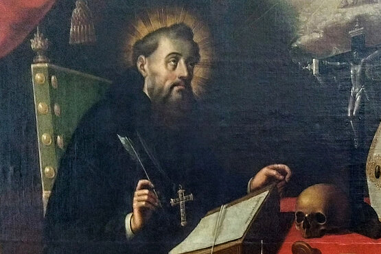 Der heilige Augustinus in einem Gemälde von Antonio Rodríguez. 