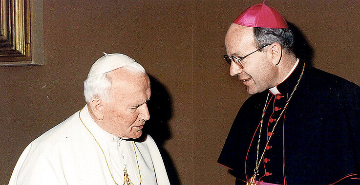 Johannes Paul II. und Christoph Schönborn
