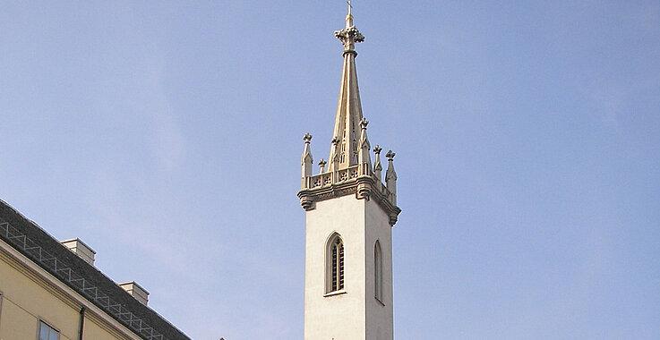 Die gotische Kirche wurde im Barock mit der Hofburg verbunden.