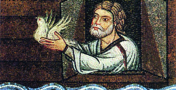Das Mosaik in der Basilika San Marco in Venedig zeigt Noah. 