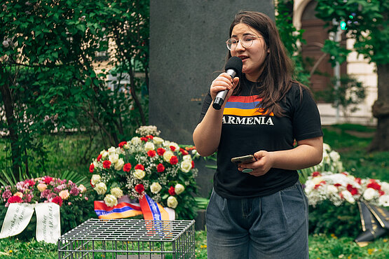 Erinnerungskultur am Denkmal von Franz Werfel. Der österreichische Autor thematisierte mit den Nationalepos „Die vierzig Tage des Musa Dagh“ den Völkermord am armenischen Volk.