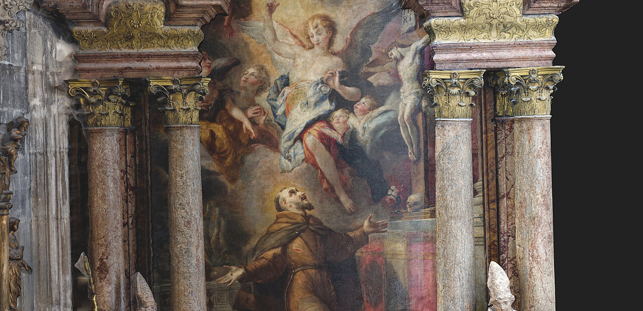 Franz von Assisi in Wien: der Franziskus-Altar im Stephansdom (linkes Seitenschiff).
