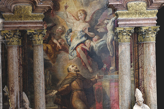 Franz von Assisi in Wien: der Franziskus-Altar im Stephansdom (linkes Seitenschiff).