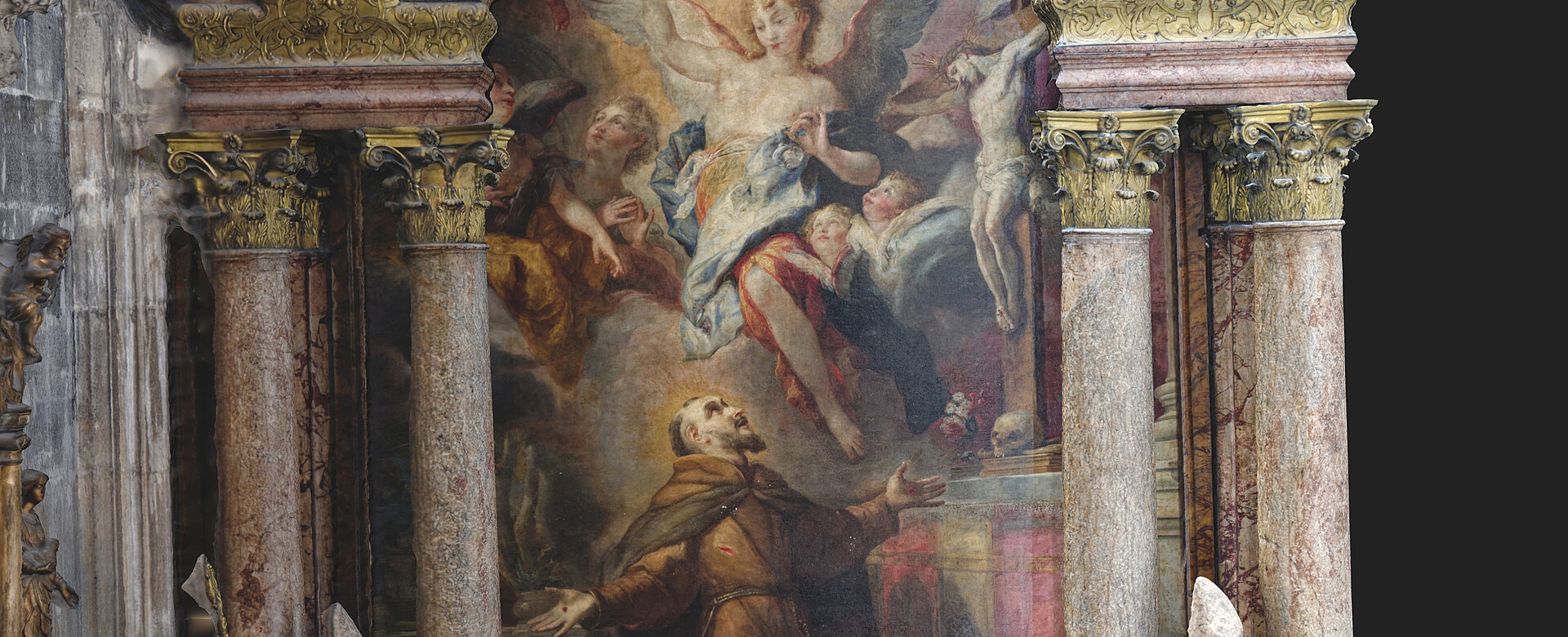 Franz von Assisi in Wien: der Franziskus-Altar im Stephansdom (linkes Seitenschiff).