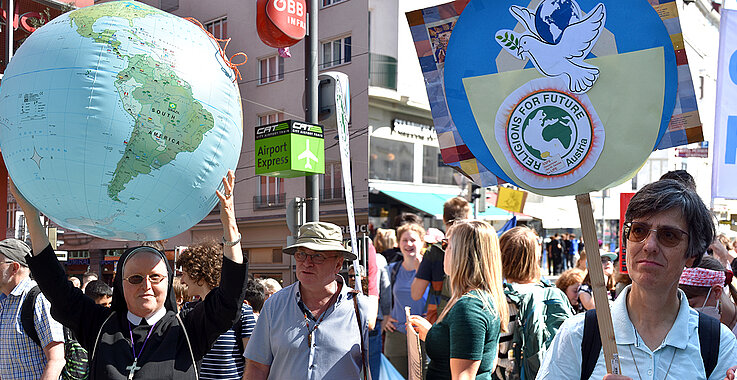 Ordensleute beim Klimastreik