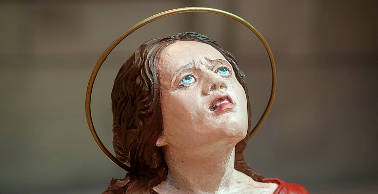 Gebärende Marienstatue: Nicht jedermanns Sache.