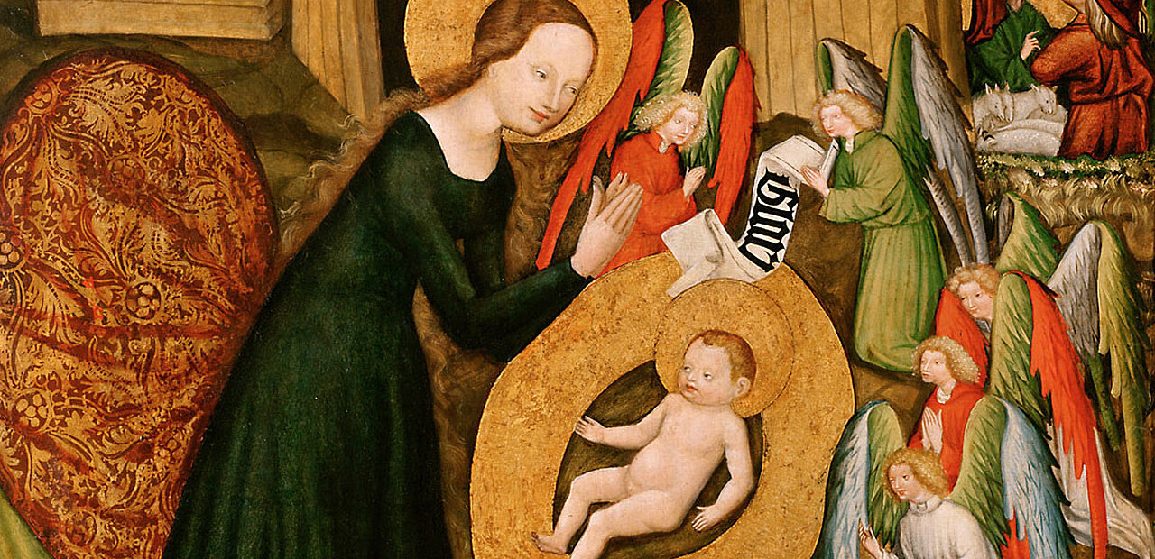 Gemälde "Geburt Christi" von Meister von Raigern
