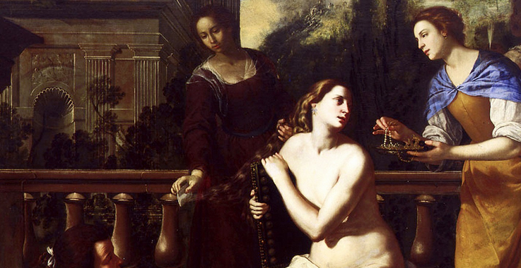 Batseba im Bade, gemalt von Artemisia Gentileschi um 1636.
